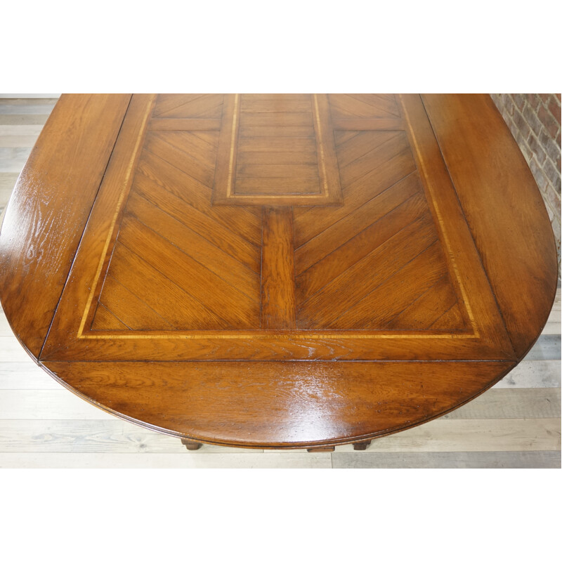 Vintage Dining table in wood marquetry - 1940s