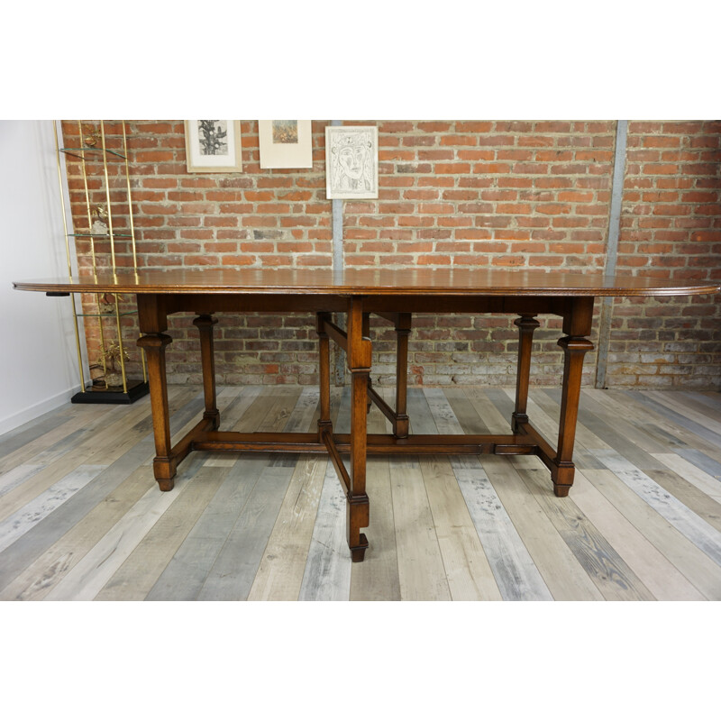 Vintage Dining table in wood marquetry - 1940s