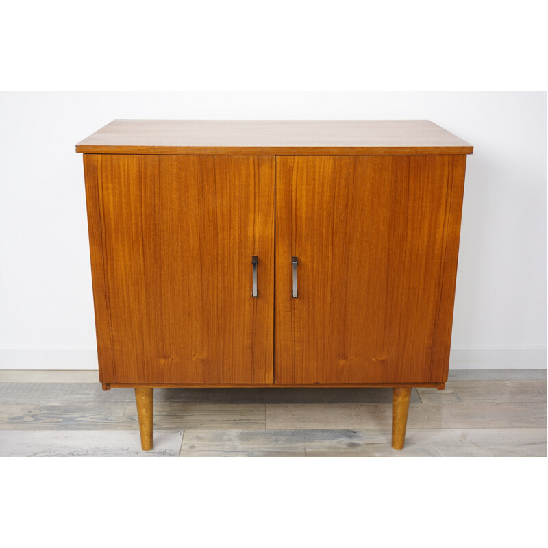 Teak and Metal Vintage Storage Cabinet - 1960s