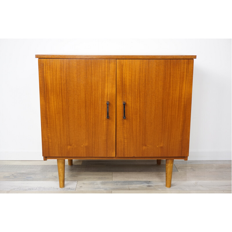 Teak and Metal Vintage Storage Cabinet - 1960s