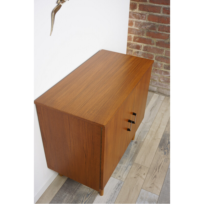 Teak and Metal Vintage Storage Cabinet - 1960s