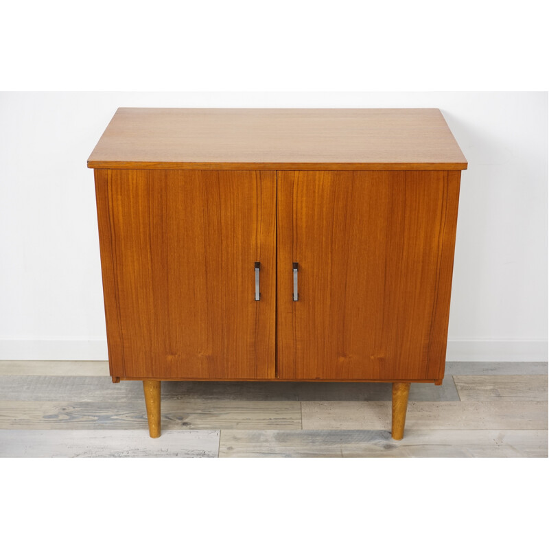 Teak and Metal Vintage Storage Cabinet - 1960s