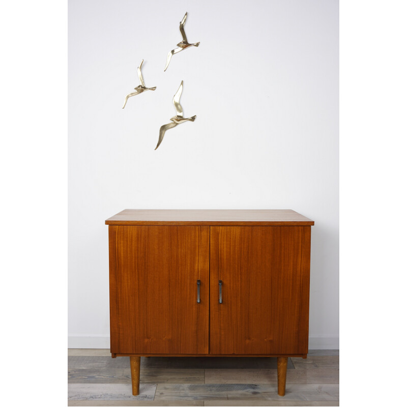 Teak and Metal Vintage Storage Cabinet - 1960s