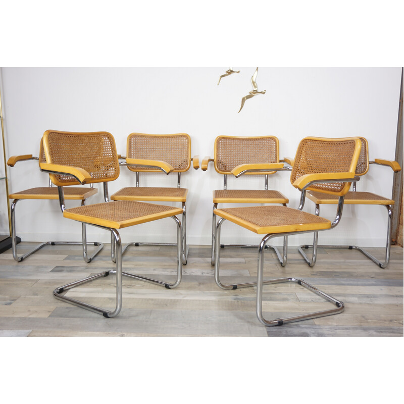 Suite de 6 fauteuils "Cesca B64" par Marcel Breuer - 1960