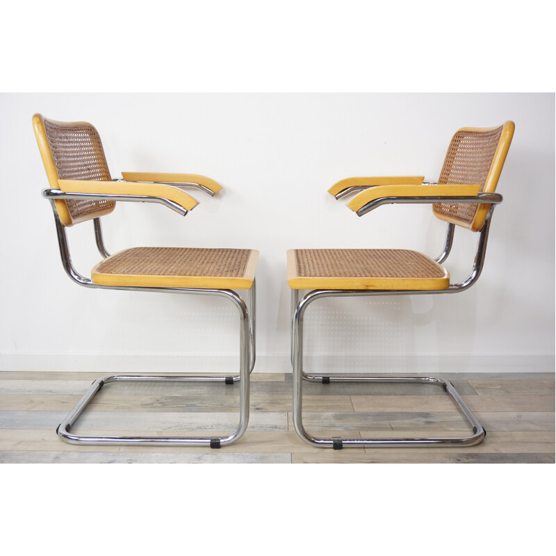 A pair of Cesca B64 armchairs design by Marcel Breuer