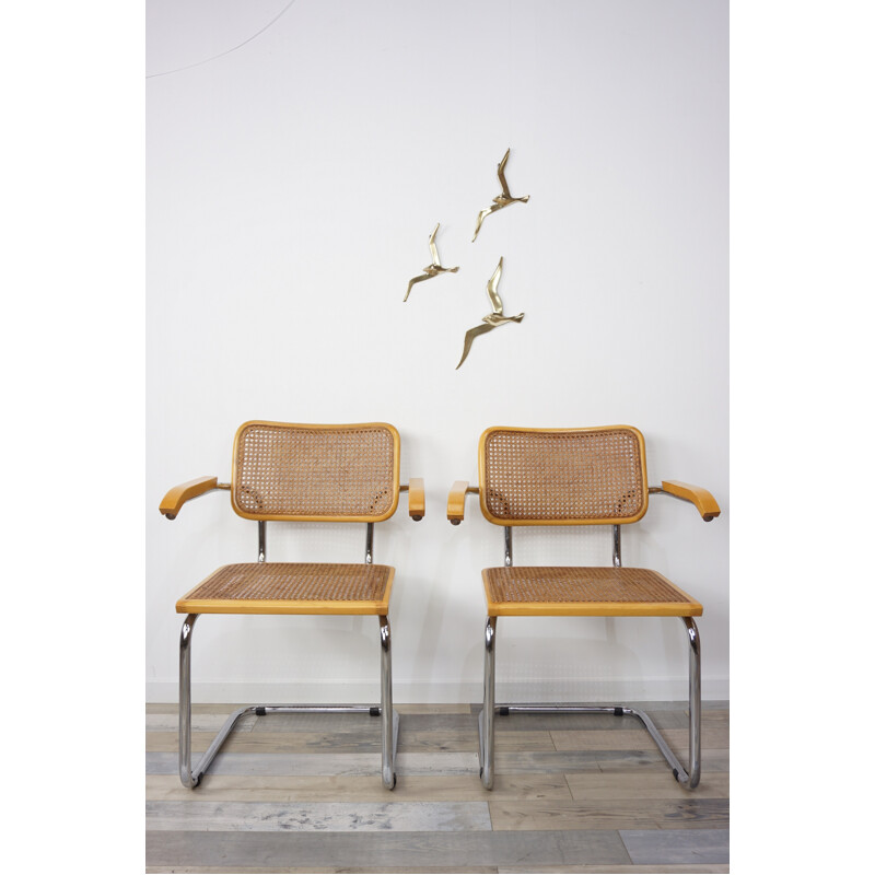 A pair of Cesca B64 armchairs design by Marcel Breuer