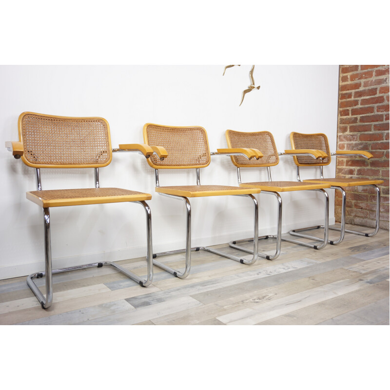 Suite of 4 "Cesca B64" chairs by Marcel Breuer - 1960s