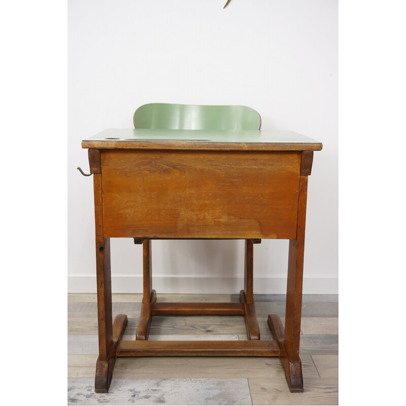 Vintage school desk & bench - 1960s