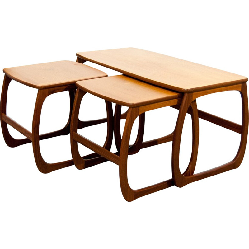 Set of Scandinavian nesting tables in teak - 1960s