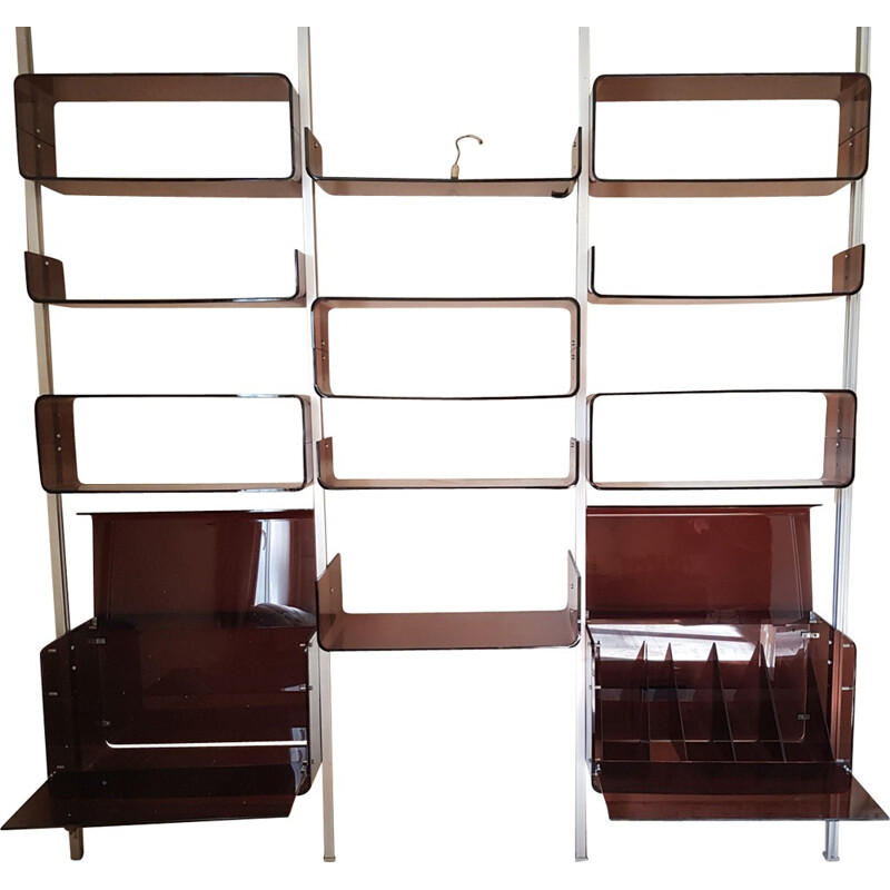 Vintage bookcase by Paul Geoffroy for Roche Bobois - 1970s