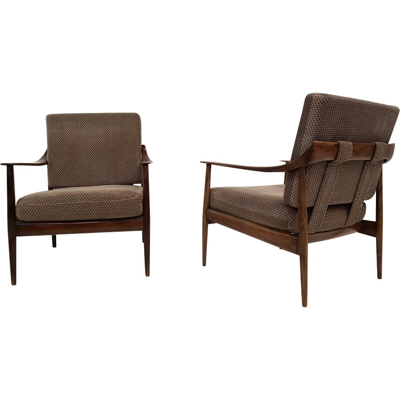 Set of 2 scandinavian teak armchairs by Knoll Antimott - 1960s