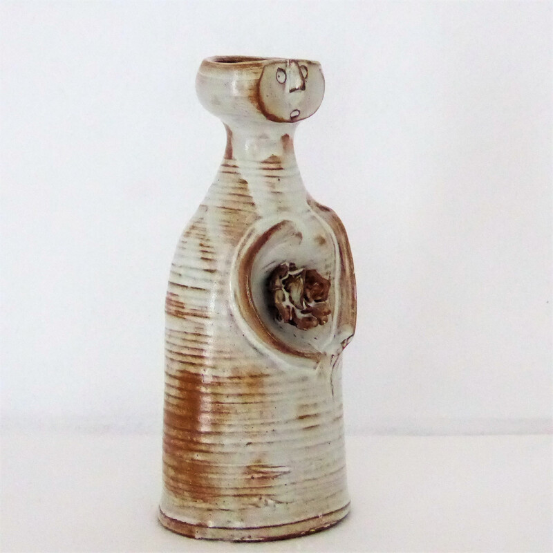 Vintage "Character" vase by Jacques Pouchain for l'Atelier Dieulefit - 1950s