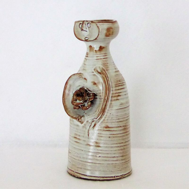 Vintage "Character" vase by Jacques Pouchain for l'Atelier Dieulefit - 1950s