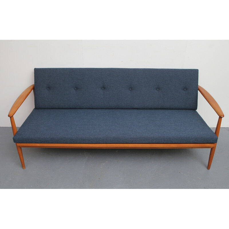 Vintage 3 seater sofa in dark blue - 1960s