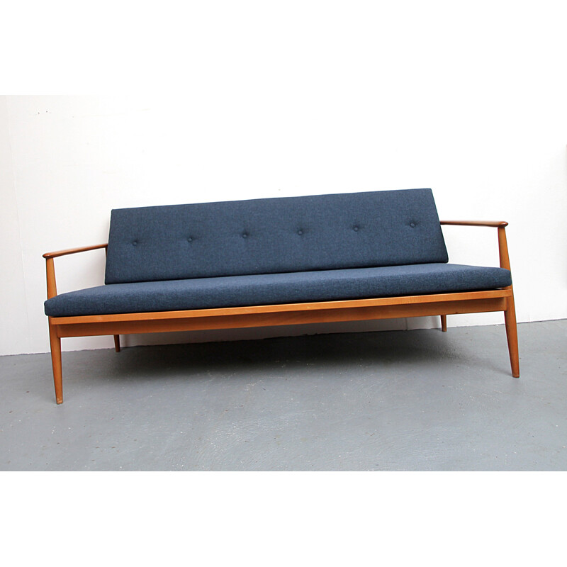 Vintage 3 seater sofa in dark blue - 1960s