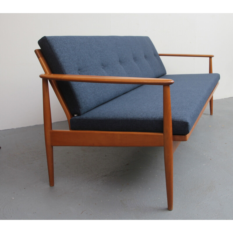 Vintage 3 seater sofa in dark blue - 1960s