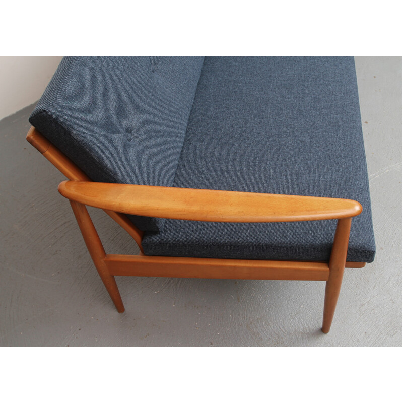 Vintage 3 seater sofa in dark blue - 1960s