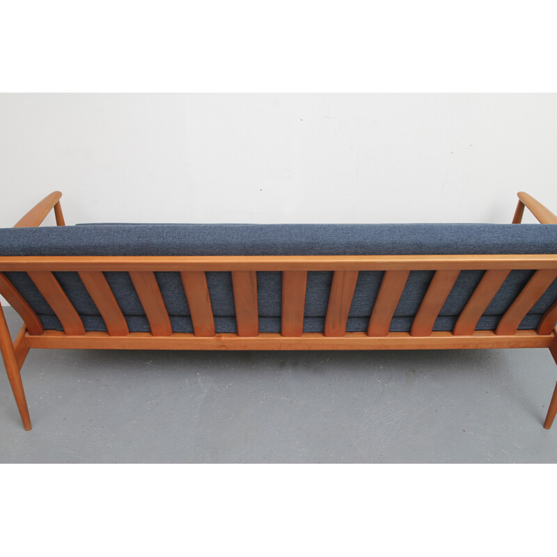 Vintage 3 seater sofa in dark blue - 1960s