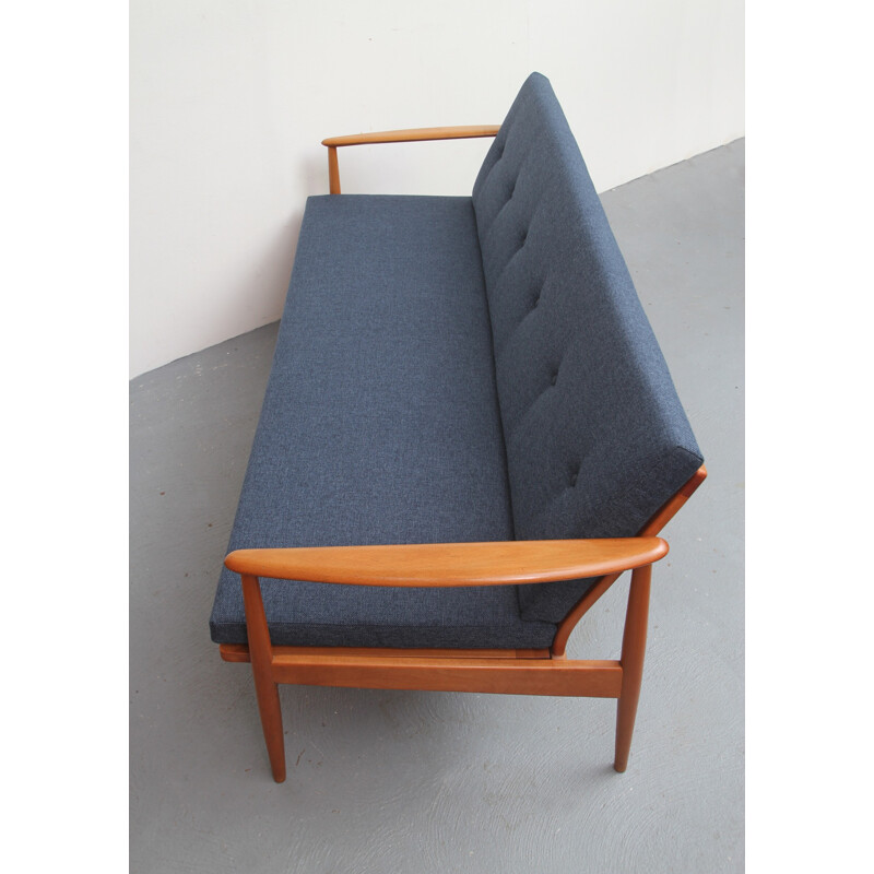 Vintage 3 seater sofa in dark blue - 1960s