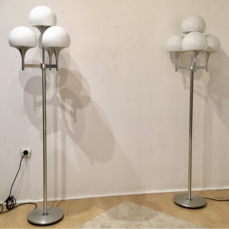 Vintage floor lamp with 4 lights by Gaetano Scioliari - 1970s