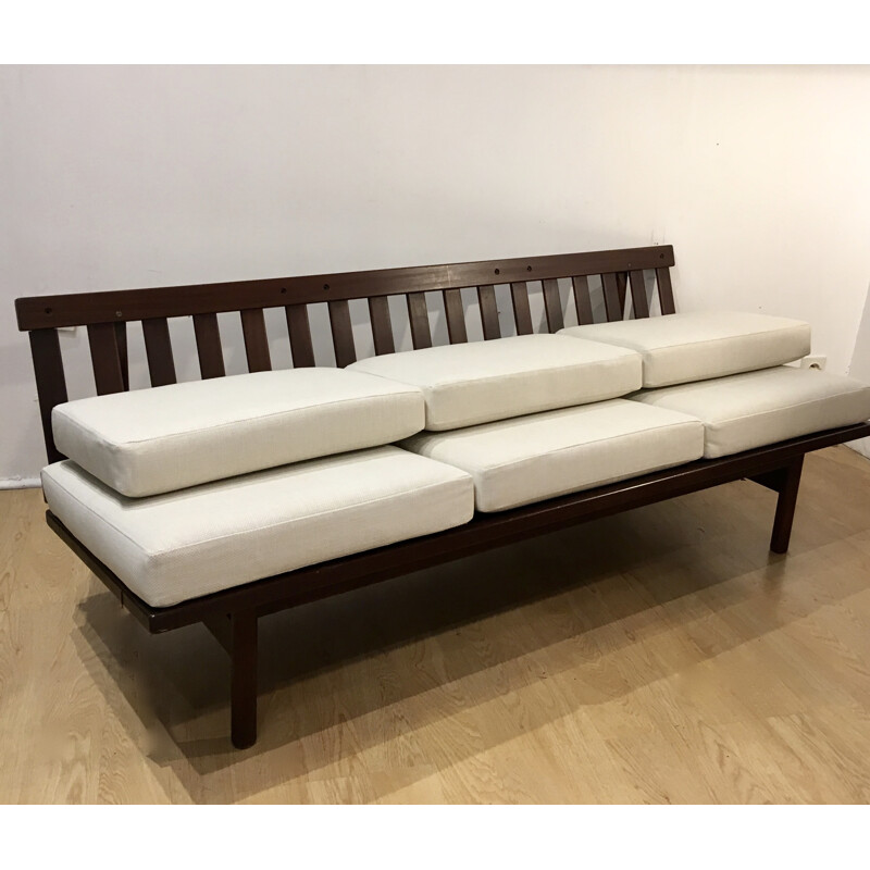 Vintage scandinavian bench in rosewood - 19600s