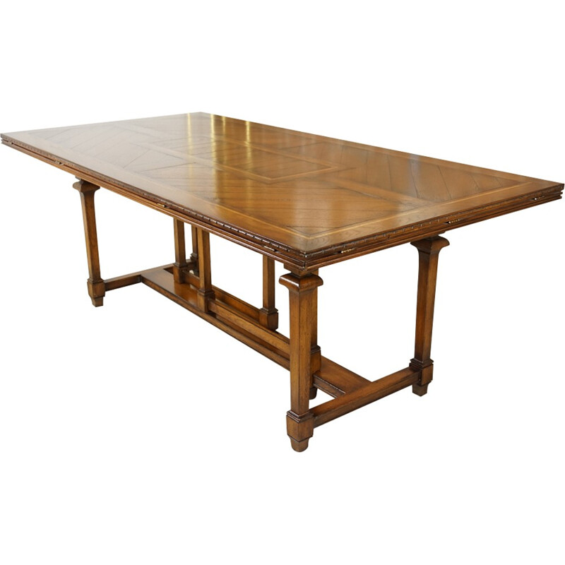 Vintage Dining table in wood marquetry - 1940s