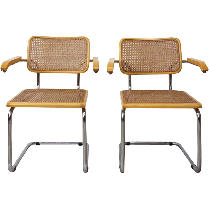 A pair of Cesca B64 armchairs design by Marcel Breuer