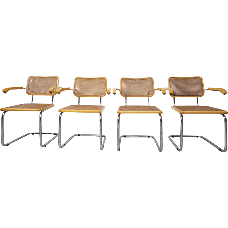 Suite de 4 fauteuils "Cesca B64" par Marcel Breuer - 1960