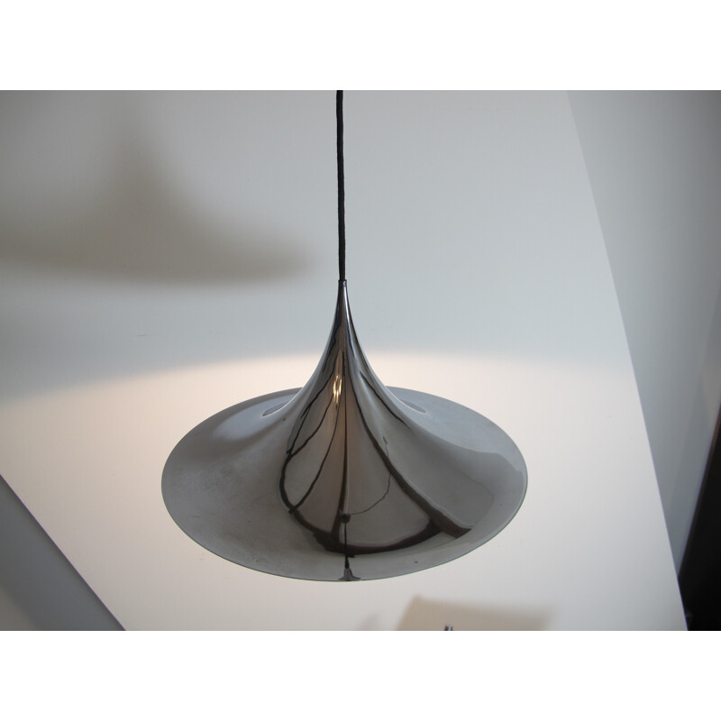 Vintage hanging lamp in chrome steel, Torsten THORUP - 1960s