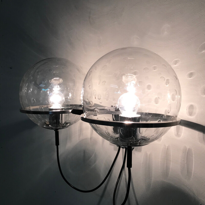 Vintage twin wall lamp by Raak, 1970