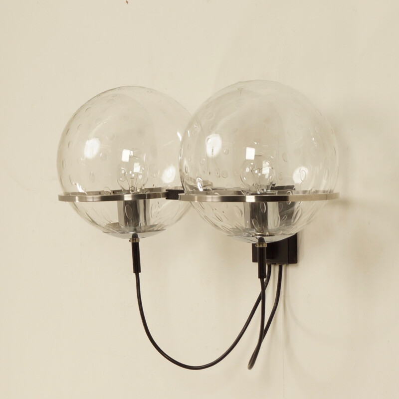 Vintage twin wall lamp by Raak, 1970