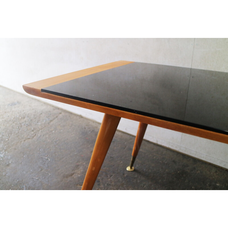 Vintage coffee table in black beechwood - 1960s