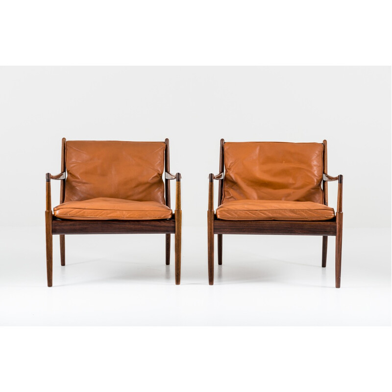 Pair of "Samsö" Lounge Chairs in rosewood by Ib Kofod Larsen - 1960s 