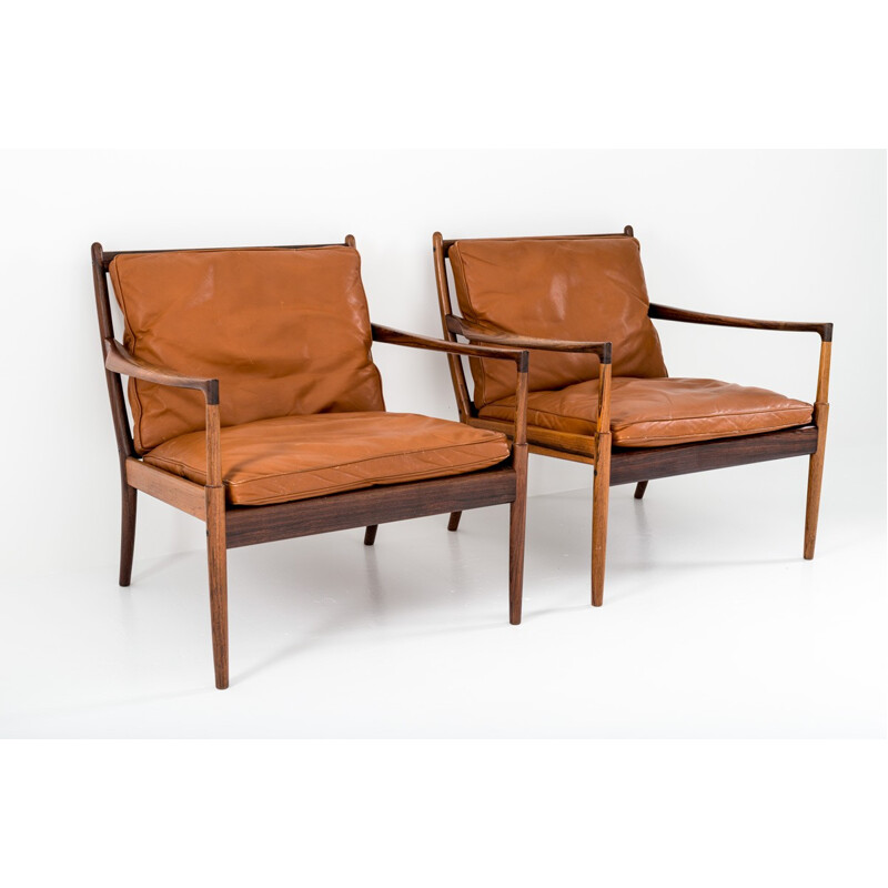 Pair of "Samsö" Lounge Chairs in rosewood by Ib Kofod Larsen - 1960s 