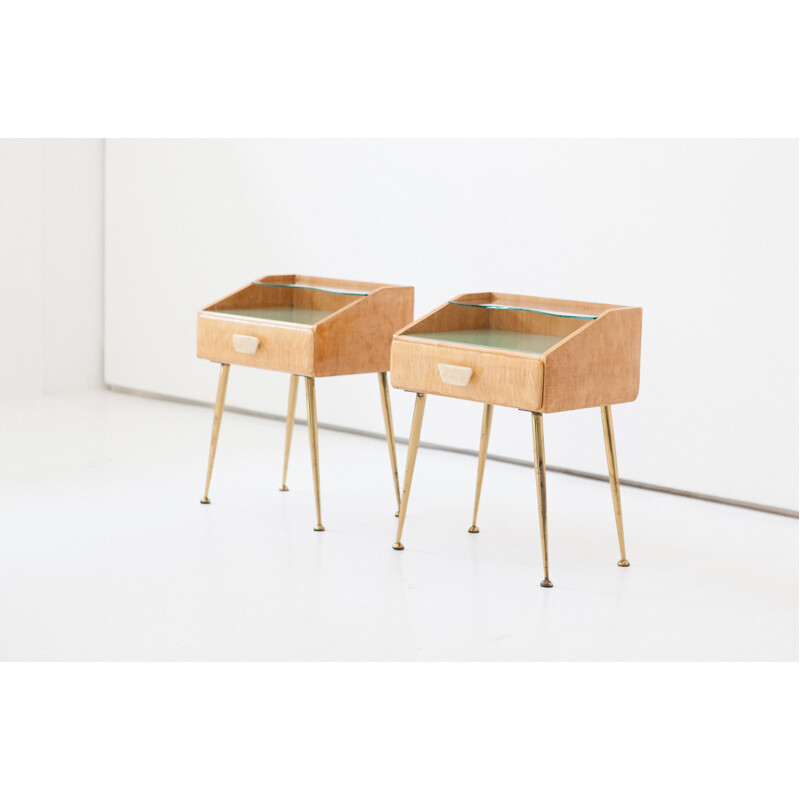 Set of 2 Italian bedside tables - 1950s