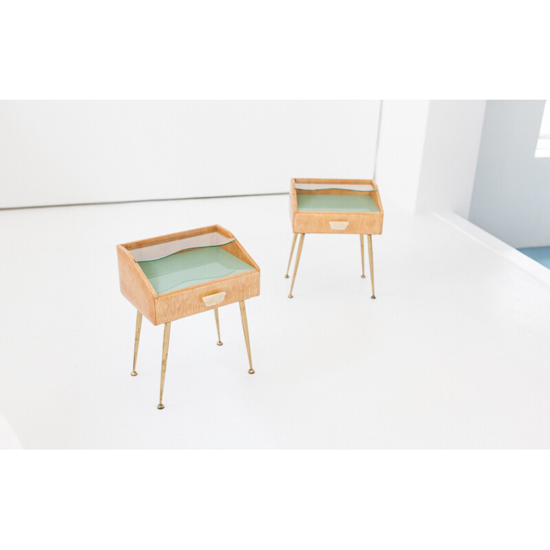 Set of 2 Italian bedside tables - 1950s