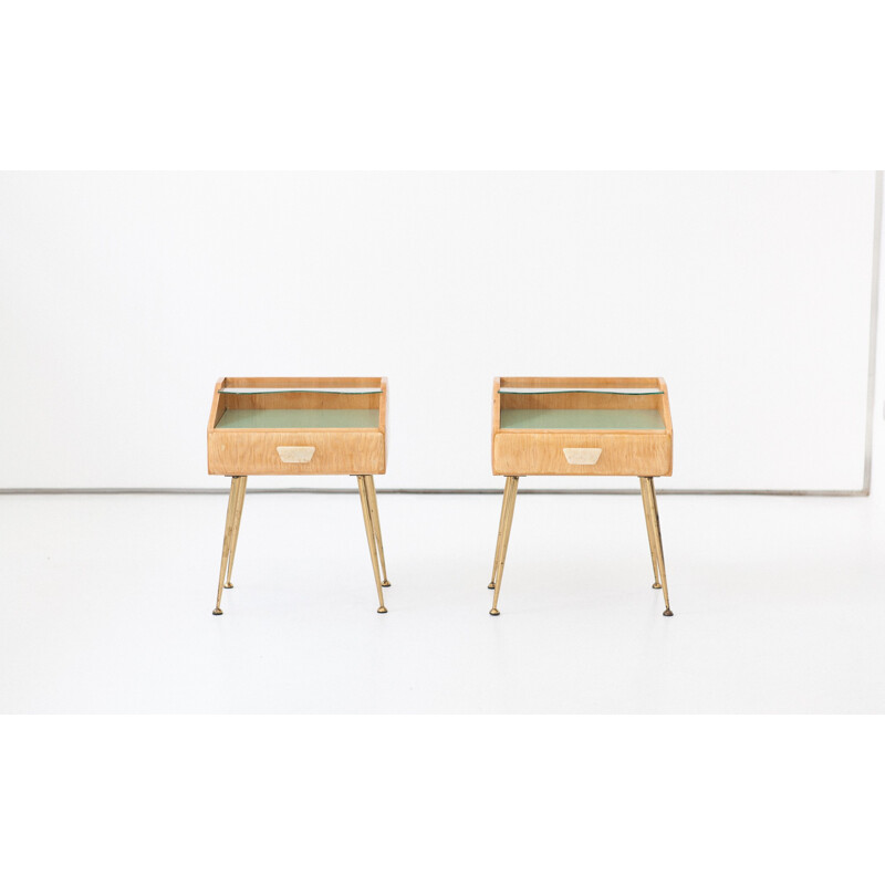 Set of 2 Italian bedside tables - 1950s