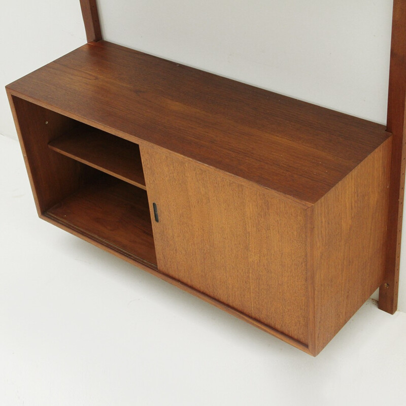 Italian Wall Unit in  Teak and brass - 1950s