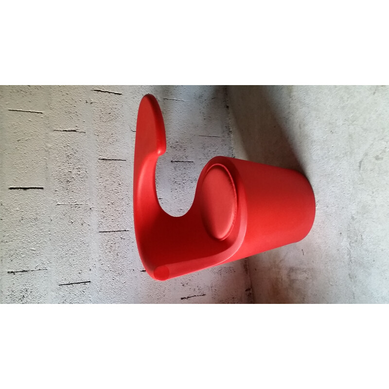 Vintage red armchair by Lucchi Comos - 1980s