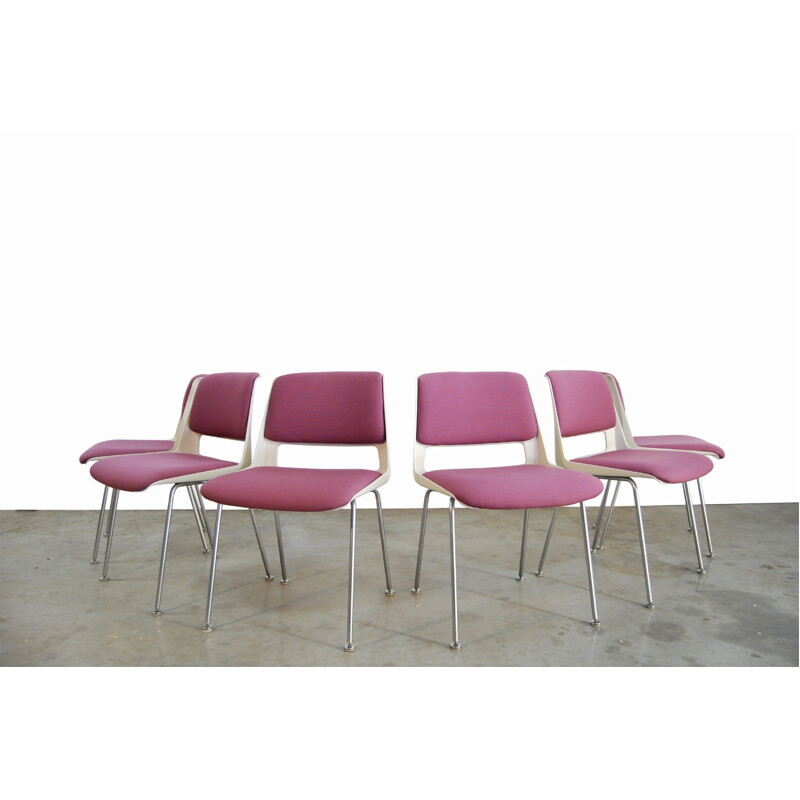 Suite de 6 chaises à repas "Modèle Stratus" par André Cordemeyer pour Gispen - 1969