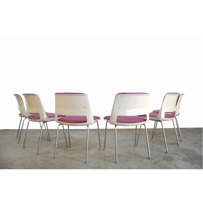 Set of 6 dutch Dining Chairs "Model Stratus" by André Cordemeyer for Gispen - 1969