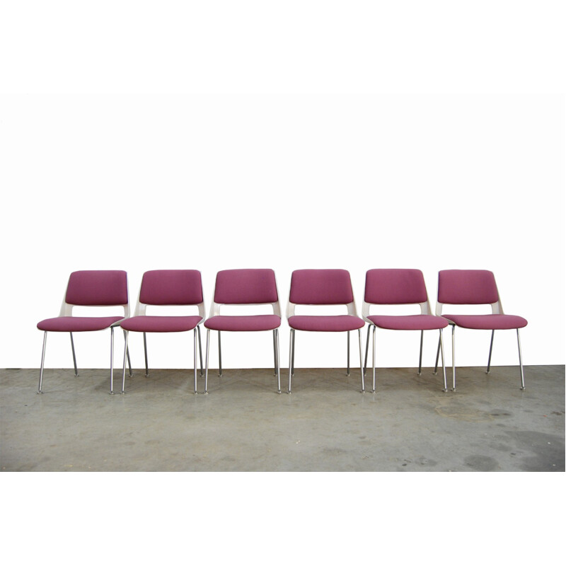 Set of 6 dutch Dining Chairs "Model Stratus" by André Cordemeyer for Gispen - 1969