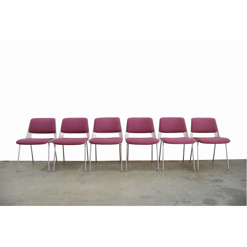 Suite de 6 chaises à repas "Modèle Stratus" par André Cordemeyer pour Gispen - 1969