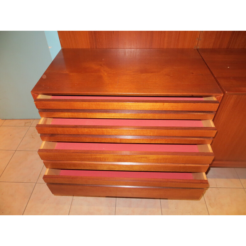 Large scandinavian shelf in teak, Poul CADOVIUS - 1960s