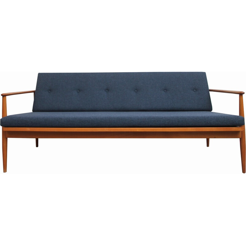 Vintage 3 seater sofa in dark blue - 1960s