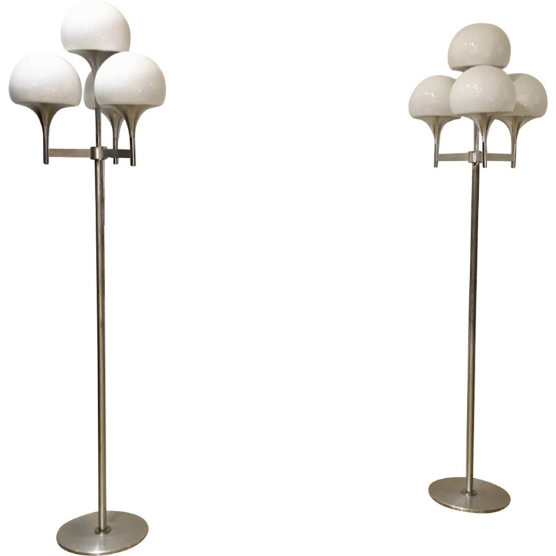 Vintage floor lamp with 4 lights by Gaetano Scioliari - 1970s