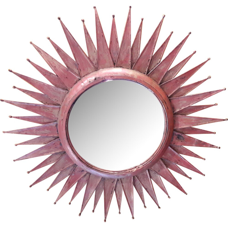 Vintage "Sun" mirror in metal - 1950s