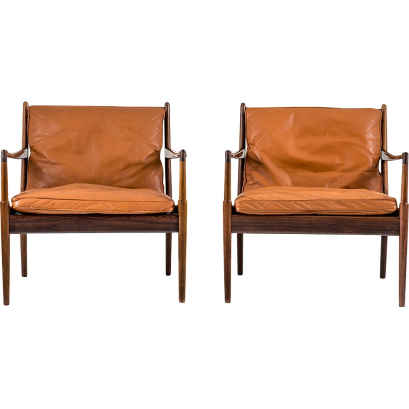 Pair of "Samsö" Lounge Chairs in rosewood by Ib Kofod Larsen - 1960s 