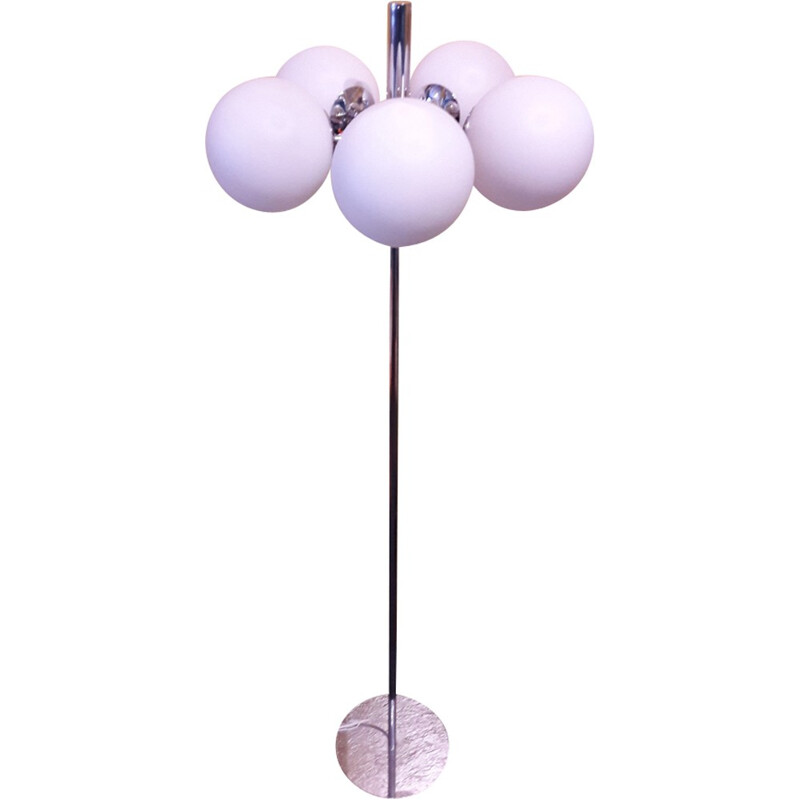 Vintage Italian floor lamp in aluminum - 1970s