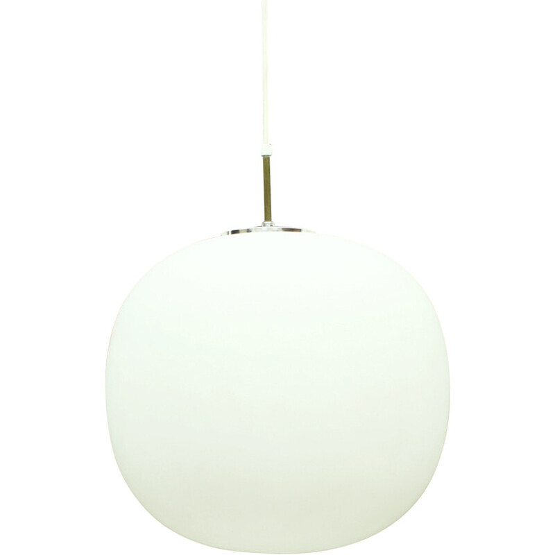 Vintage pendant lamp in opal glass from Glashütte Limburg - 1970s